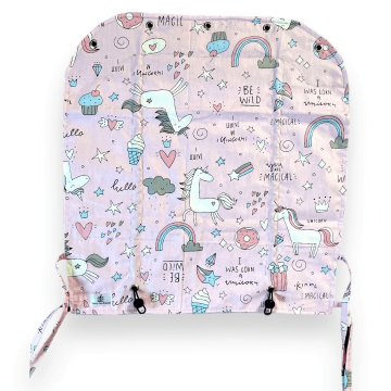 Захисна шторка на коляску Merrygoround Єдиноріг із зірками Рожевий/Сірий ST_28