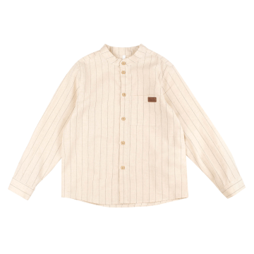 Льняная рубашка для мальчика Bembi 7 - 13 лет Лен Молочный 202 РБ207 152