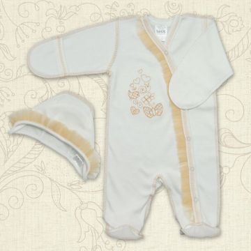 Набір одягу для новонародженого BetiS 0 - 3 міс Інтерлок Молочний/Золотий 27077646 62-40