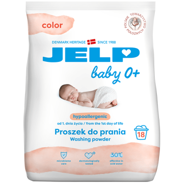Гіпоалергенний пральний порошок для кольорових речей JELP Baby 0+ 1,35 кг 18 прань 98009