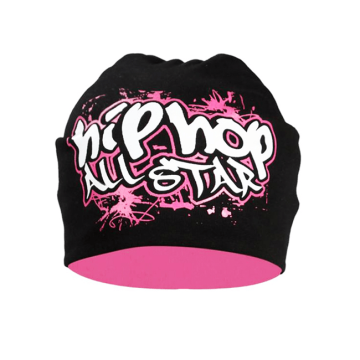 Шапка детская демисезонная для девочки Девид стар Черный от 5 до 8 лет 88 54-56