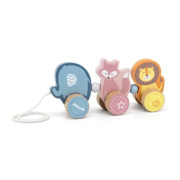 Дерев'яна каталка для дітей Viga Toys PolarB Звірята 44023