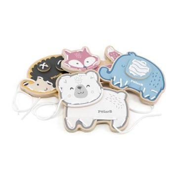 Развивающая игра Viga Toys PolarB Деревянная шнуровка Зверята 44044