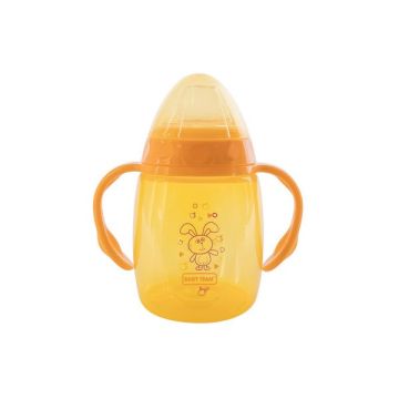 Поїльник із силіконовим спаутом і ручками Baby Team 250 мл Помаранчевий 5004