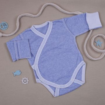 Боді дитячий BetiS Меланж для недоношених немовлят Футер Блакитний 27688112 38-28