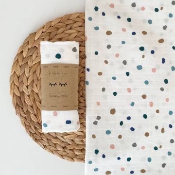 Муслиновая пеленка для детей Маленькая Соня Камешки разноцветные Розовый/Голубой 80х100 см 4666695