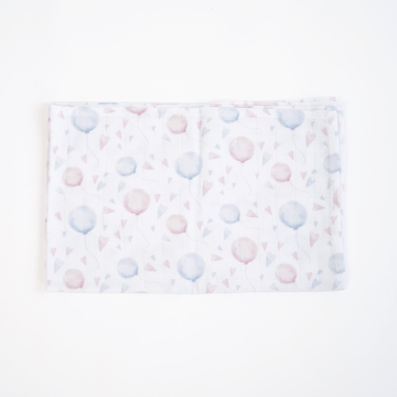 Муслінова пелюшка ELA Textile&Toys Кульки Муслін Білий/Блакитний/Рожевий 100х80 см MD002BL