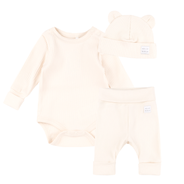Набор одежды для новорожденных Bembi 1 - 9 мес Трикотаж рубчик Молочный КП295 68