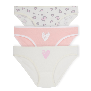 Трусы для девочки 3 шт ЛяЛя 1 - 2 лет Рибана Молочный/Персиковый К12БК107_2-052 52