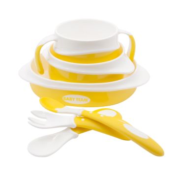 Дитячий набір посуду Baby Team Superior Жовтий 6090