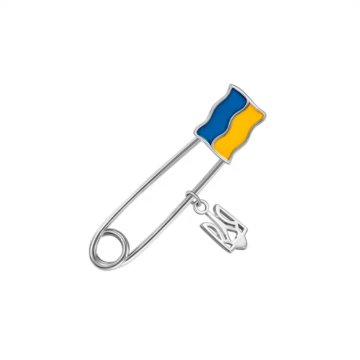Срібна шпилька Silvex Прапор Ukraine БР2/055