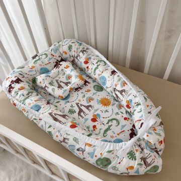 Кокон для недоношених немовлят BetiS Сафарі Поплін/Кулір Зелений 45х75 см 91449686