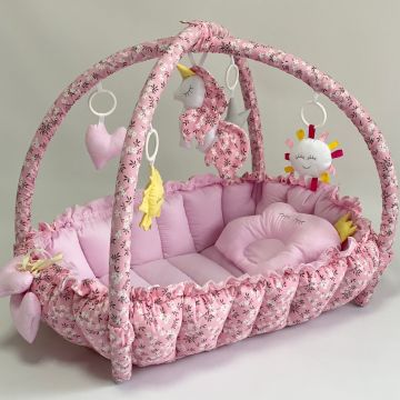 Кокон для немовлят 2в1 Happy Luna Babynest Playmate Plastik bag Рожевий 0756