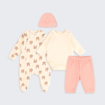 Набор одежды для детей Bembi 1 - 3 мес Интерлок Молочный/Абрикосовый КП301 62