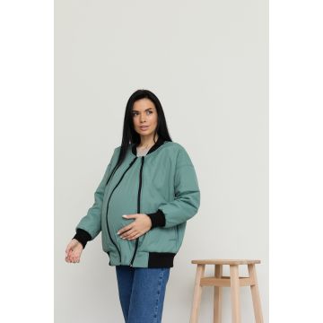 Бомбер демісезонний для вагітних Lullababe Knoxville Оливковий LB01KN122 XXL-3XL