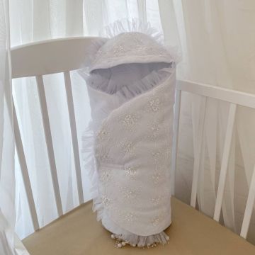 Конверт на виписку Бетіс Перлина, весна-літо, білий