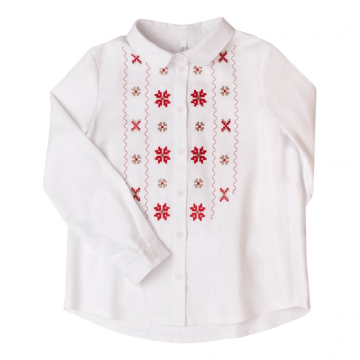 Вышиванка на девочку Bembi ЕТНNО 6 - 13 лет Лен Белый РБ201 152