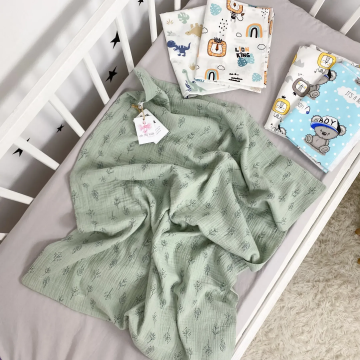 Дитяча постільна білизна Oh My Kids Подарунковий набір Animal Life М'ятний ПНД-033