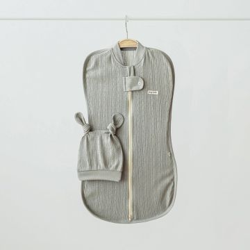 Євро пелюшка кокон на блискавці і шапка для немовлят Magbaby Wind Світло-зелений 100233 3-6 міс