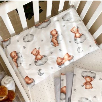 Наволочка на подушку Маленькая Соня Тедди Белый/Серый/Коричневый 40х60 см 370026