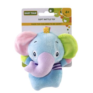 Розвиваюча м'яка іграшка брязкальце Baby Team Слоник 8501