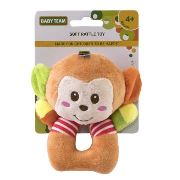 Розвиваюча м'яка іграшка брязкальце Baby Team Мавпочка 8501