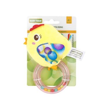 Брязкальце з кільцем Baby Team 8502 курча жовте