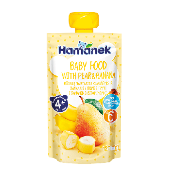 Пюре фруктове Hame Hamanek Груша з бананом 120 г 1215896