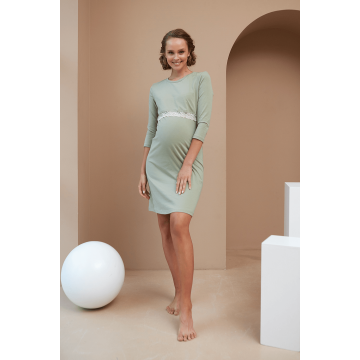 Нічна сорочка для вагітних і годуючих Dianora Трикотаж Зелений 2176 1577 L