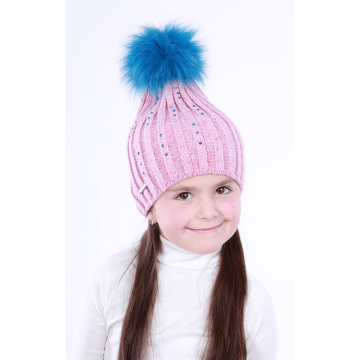 Шапка детская зимняя для девочки Олта Розовый от 5 до 8 лет 49-162062-01 52-56