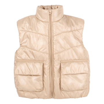 Жилетка демисезонная для девочки Bembi 7 - 13 лет Плащевка Бежевый ЖЛ53 128