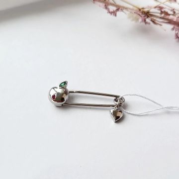 Срібна шпилька Silvex Яблуко БР2ФРУІ/022