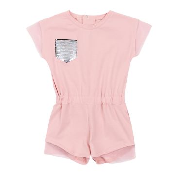 Літній комбінезон на дівчинку ЛяЛя 6 - 9 років Стрейч-кулір Пудровий 8СК100_2-399 128