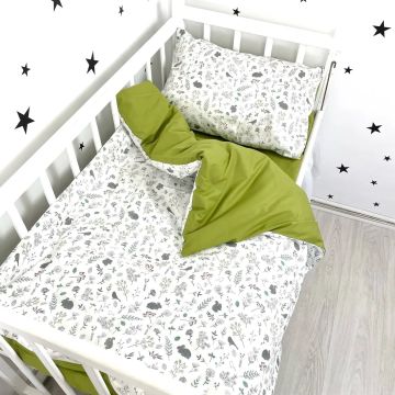 Дитяча постільна білизна Oh My Kids Birds Ранфорс/Сатін Сірий ПБ-025-Х-2