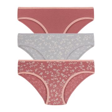 Труси дитячі на дівчинку 3 шт ЛяЛя 6 - 16 років Стрейч-кулір Рожевий/Сірий К12СК110_2-4871 80