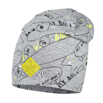 Шапка детская демисезонная для мальчика Broel Серый/Желтый от 6 до 9 лет RAIMUNDO 55