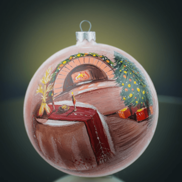 Новогодний шар на елку Rizdviani Istorii Украинские истории Святвечір Белый 12 см 4820001179859