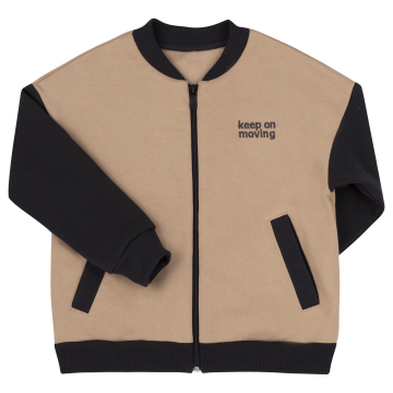 Кофта на молнии детская Bembi 7 - 13 лет Трикотаж шардон Бежевый/Серый КФ235 152