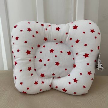 Ортопедична подушка для немовлят BetiS Зіронька-3 Поплін Білий/Червоний 18х22 см 91449351