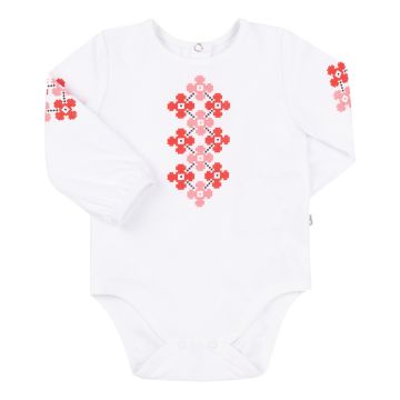 Боди детский Bembi ЕТНNО принт вышиванка 1 - 12 мес Интерлок Белый БД208 62