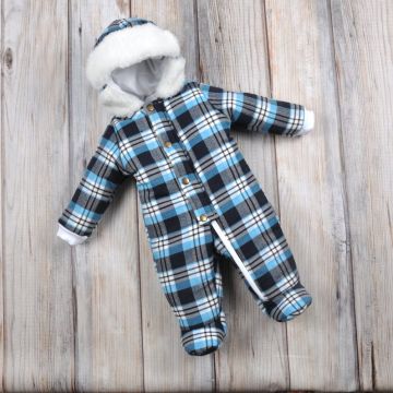 Комбінезон для новонароджених Magbaby Ватсон синя клітинка 62