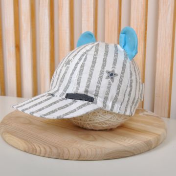 Кепка детская для мальчика Magbaby Серая звезда с полоской Серый/Голубой 3 мес-5 лет  50-54