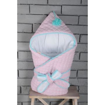 Стьобаний конверт із пензликом, Magbaby, рожево-бірюзовий