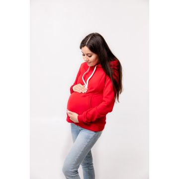 Худи однотонный для кормящих мам Dortmund Lullababe, красный XXL
