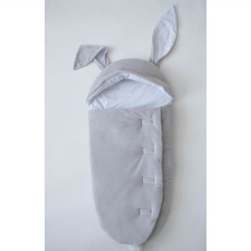 Конверт на виписку ELA Textile&Toys Зайчик 6 - 12 міс Світло-сірий SB002LG