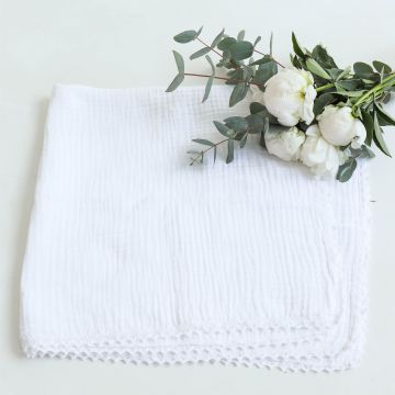 Крыжма для крещения ELA Textile&Toys Муслин Белый 90х90 см BLM002WT