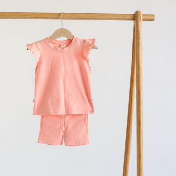 Літній костюм для дівчинки футболка та шорти ELA Textile&Toys 2 - 8 років Кулір Персиковий JSG001PC 116