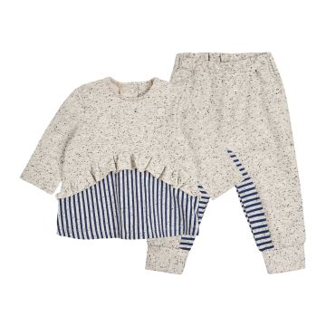 Спортивний костюм для дівчинки ЛяЛя 6 - 18 міс Двунитка Сірий меланж К2ДВ001_5-77 74