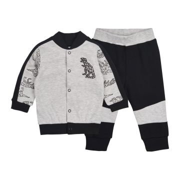 Спортивний костюм для хлопчика ЛяЛя 3 - 18 міс Інтерлок Сірий меланж/Чорний К2ІН010_2-72 74