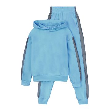 Дитячий костюм для дівчинки худі та штани ЛяЛя 8 - 17 років Тринитка Блакитний/Сірий К3ДВ149_6-132 158